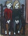 Valérie et Christophe, figés en enfants sages, dans une facture expressionniste très <i>nordiste</i>, assez dramatique.