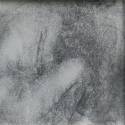 Nu accroupi, de profil, traité à la pierre noire et à la mine de graphite.