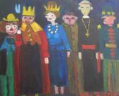 Un alignement de personnages grotesques, affublés des signes distinctifs de leur fonction.