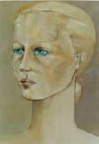 Portrait de jeune femme blonde.