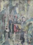 Autour d'un célèbre portrait de Rimbaud, des petits papiers bleus et gris, une tache rouge...