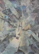 Des tons de gris-bleuté pour un collage abstrait.