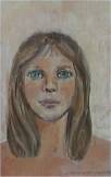 Portrait de face d'une jeune fille.