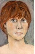Un auto-portrait féminin, à l'huile sur bois.