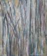 un fouillis vertical dans des tons cassés de gris, de beige, de rose et de bleuté, ressemblant à des branches mortes.
