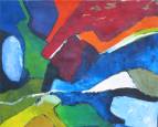 Un puzzle de couleurs violentes. 