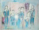 L'image multipliée à différentes échelles d'Arthur Rimbaud, au pastel sec sur papier velours.
