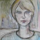 Une esquisse d'un portrait de femme.